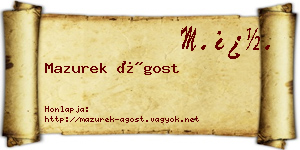 Mazurek Ágost névjegykártya